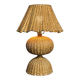 Midcentury rattan wicker mushroom table lamp, 1950s