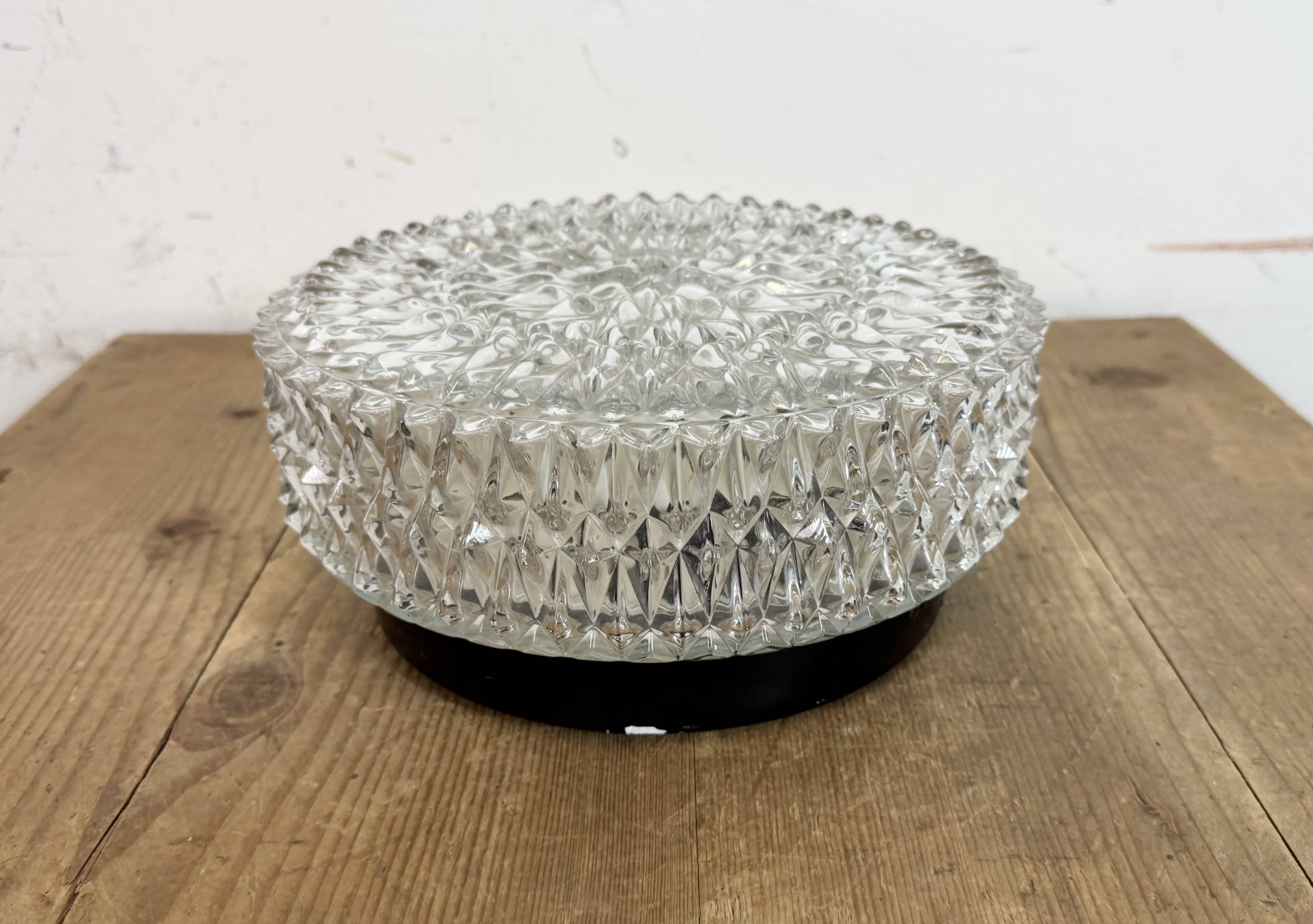 Vintage Glass Wall or Ceiling Light from Napako, 1970s