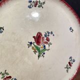 Pie tray with pie shovel in Gien earthenware, Lorraine décor