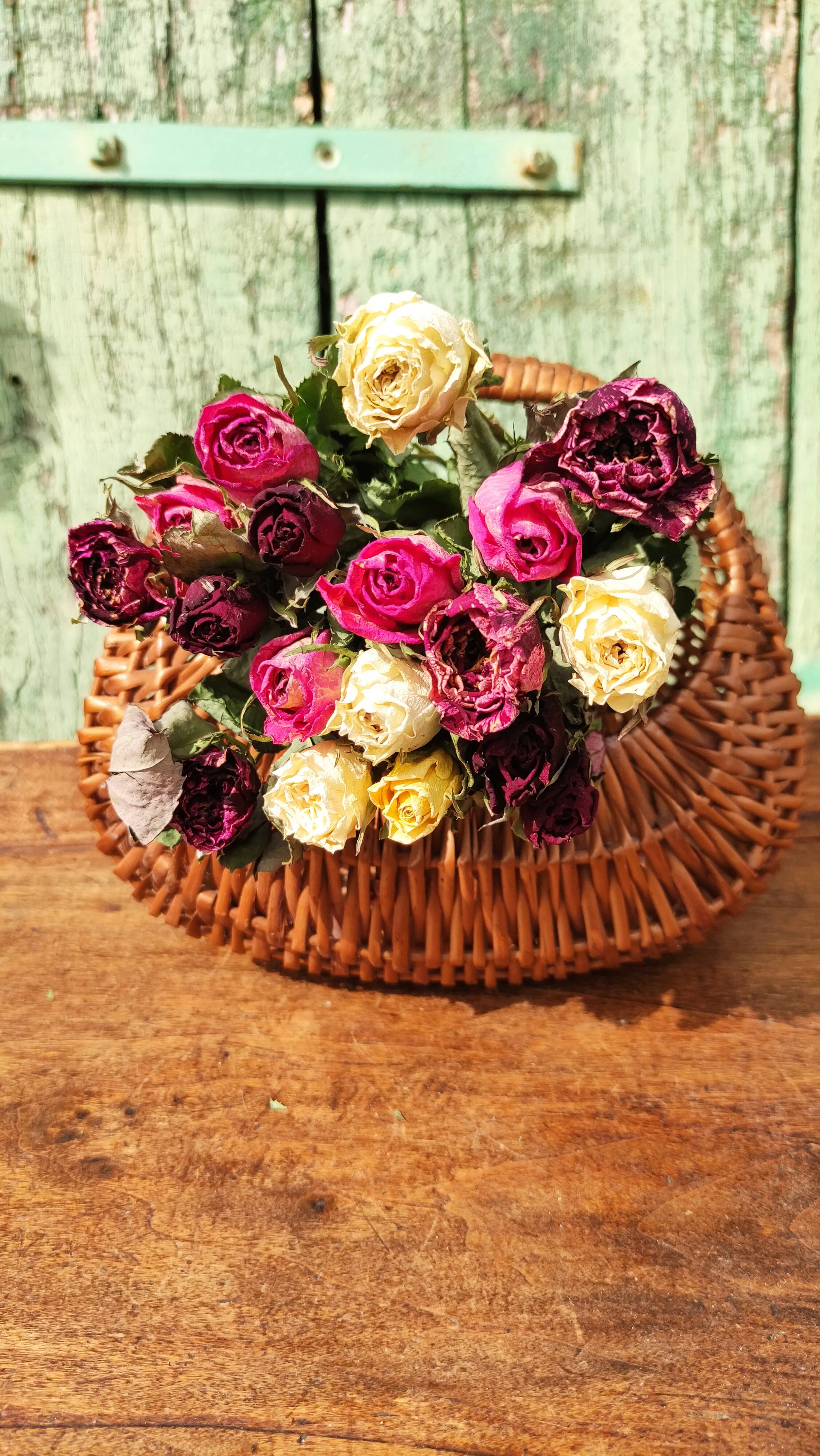 Vintage basket in woven wicker