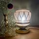 Vintage art deco globe table lamp in pink and gold glass