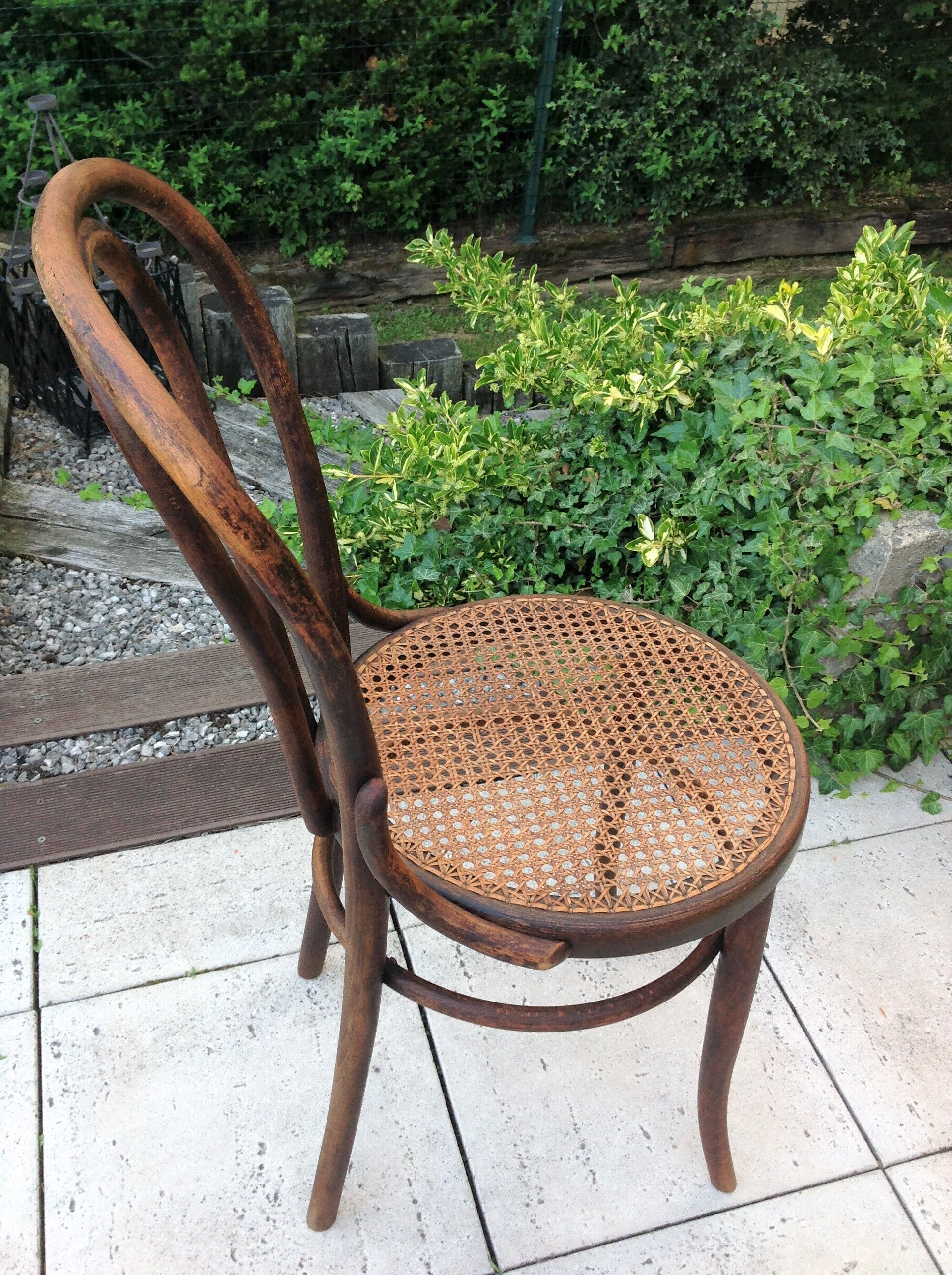 Fischel bistro chair with cannate / vintage seat 30s-40s