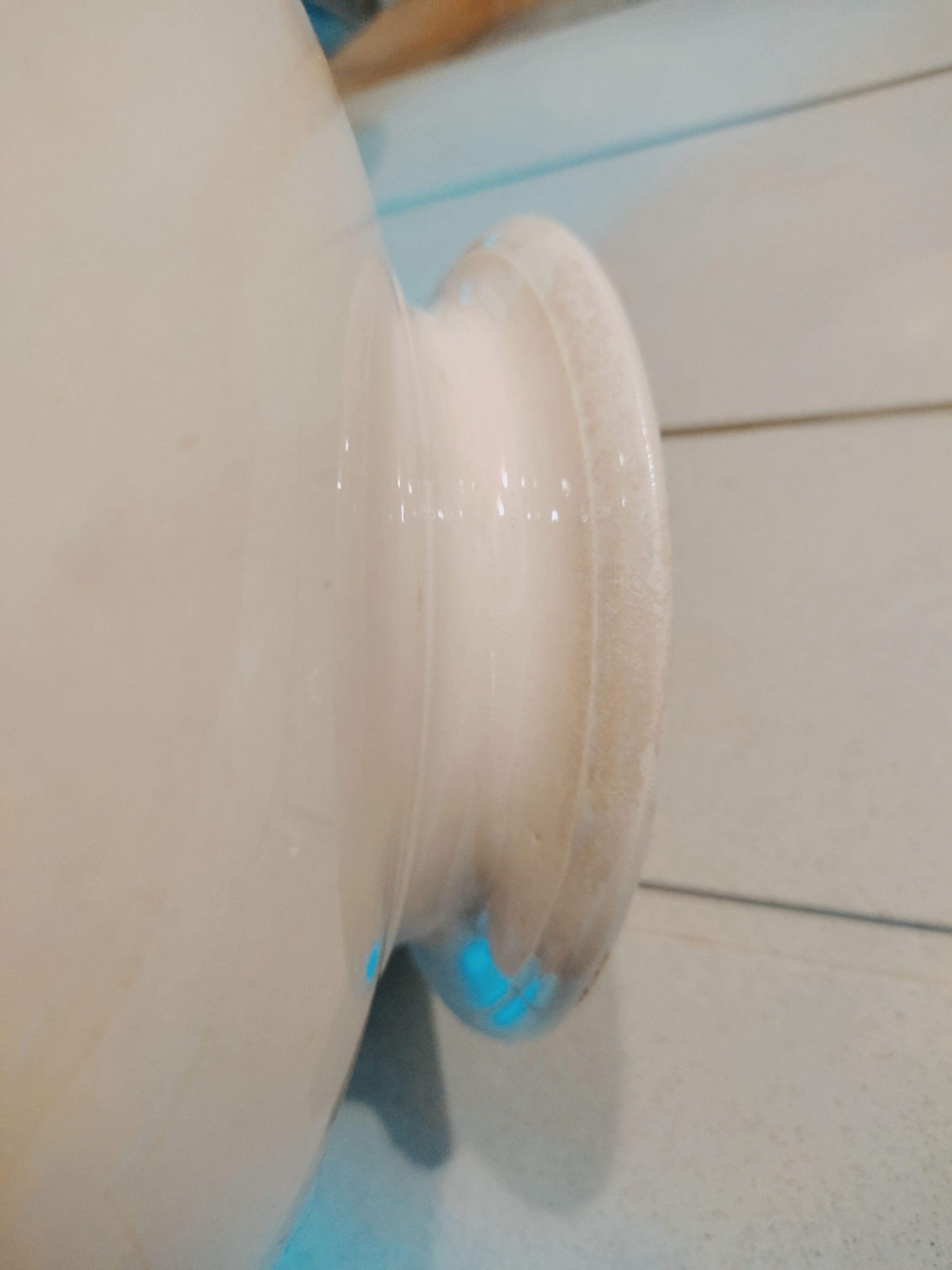 Old bowl in pedestic tiles