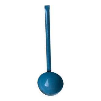 enamelled ladle in sky blue metal early twentieth century