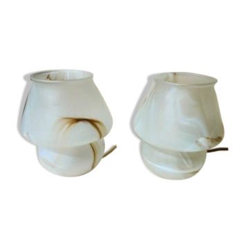 Pair mushroom lamps