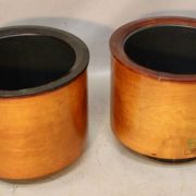 Pair of flower pot covers with interior.