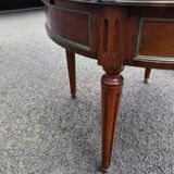 Table basse bouillotte ancienne plateau marbre style louis xvi
