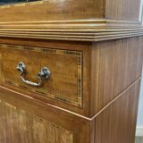 English two-piece mahogany bookcase from the 1950s