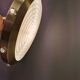 Danish Hanging lamp from the 80s in gold-coloured aluminium with hard-pressed plastic bottom grid an