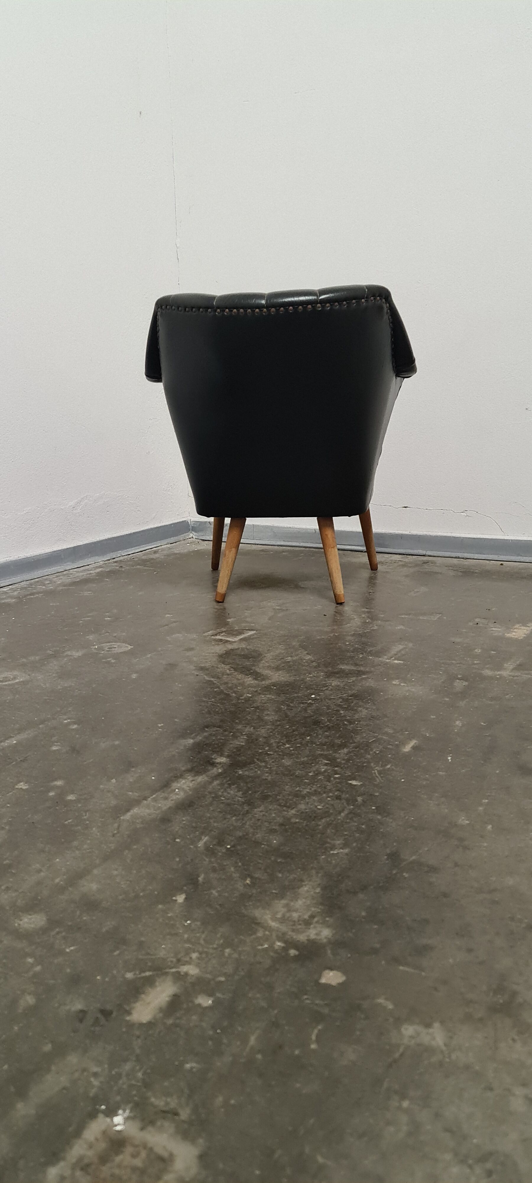 Vintage black skai cocktail chair