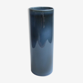 Virebent Porcelain 1960's-70's nuanced blue roll vase