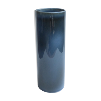 Virebent Porcelain 1960's-70's nuanced blue roll vase