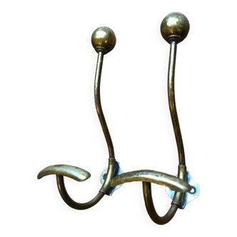 2 patères doubles porte manteau laiton vintage