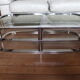 Coffee table chrome and smoked glass
