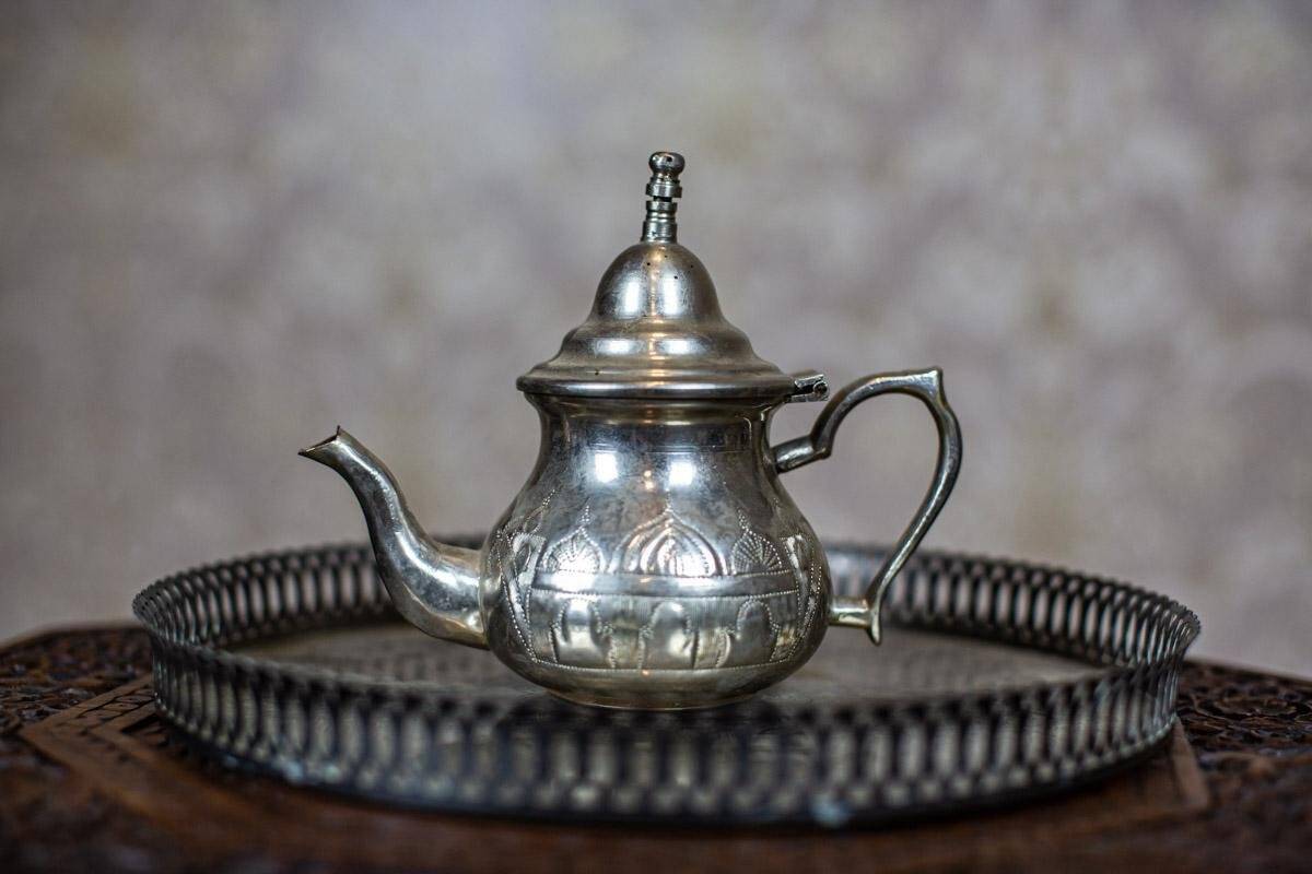 Silver-Plated Coffee Set with Tray, 1920s, Set of 6