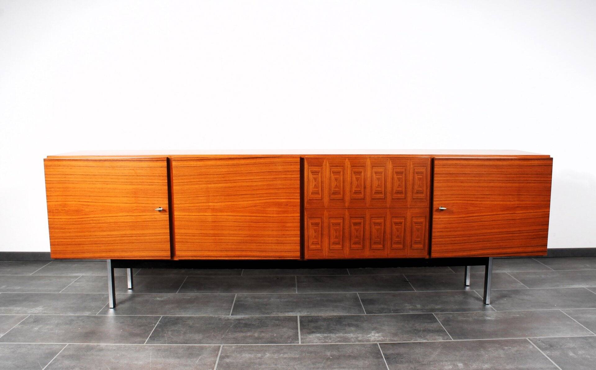 Vintage rosewood veneer sideboard by Musterring International, 1960s