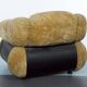 Space Age Single Armchair by Adriano Piazzesi, Cream Teddy Bear & Leather