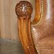 Chesterfield Regency 1810 antique canapé restored in leather with a carved frame.
