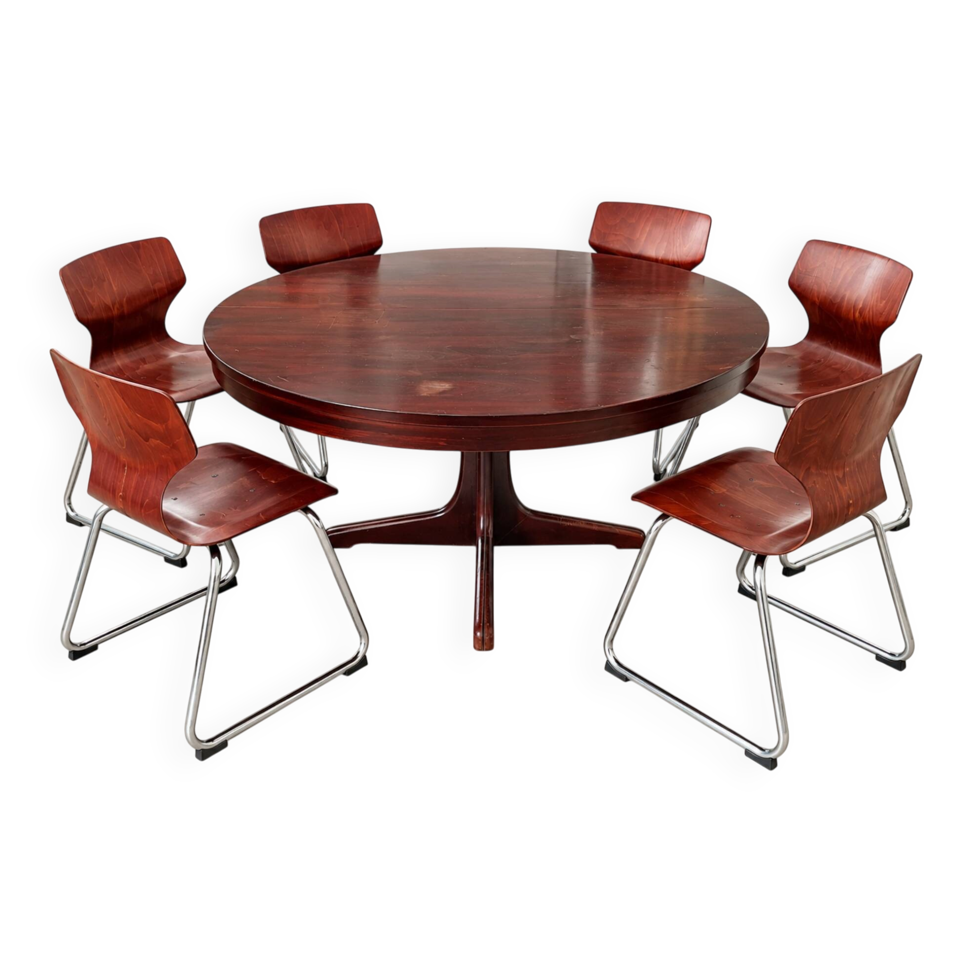 Baumann dining room set – extendable round table +6 chairs P
