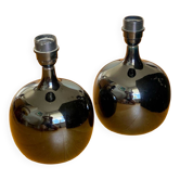 Pair of black enameled lamps 1970