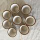 Stoneware egg cups, floral decoration