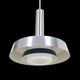 Rare pendant lamp / aluminum / opaline glass / Space Age / Mid-Century Danish Modern design / 1960s / 1970s