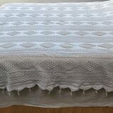 White crochet bed cover