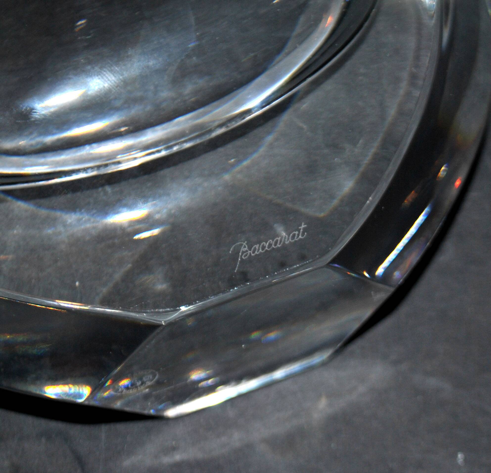Neptune design vase in baccarat crystal signed designer thomas bastide 1988