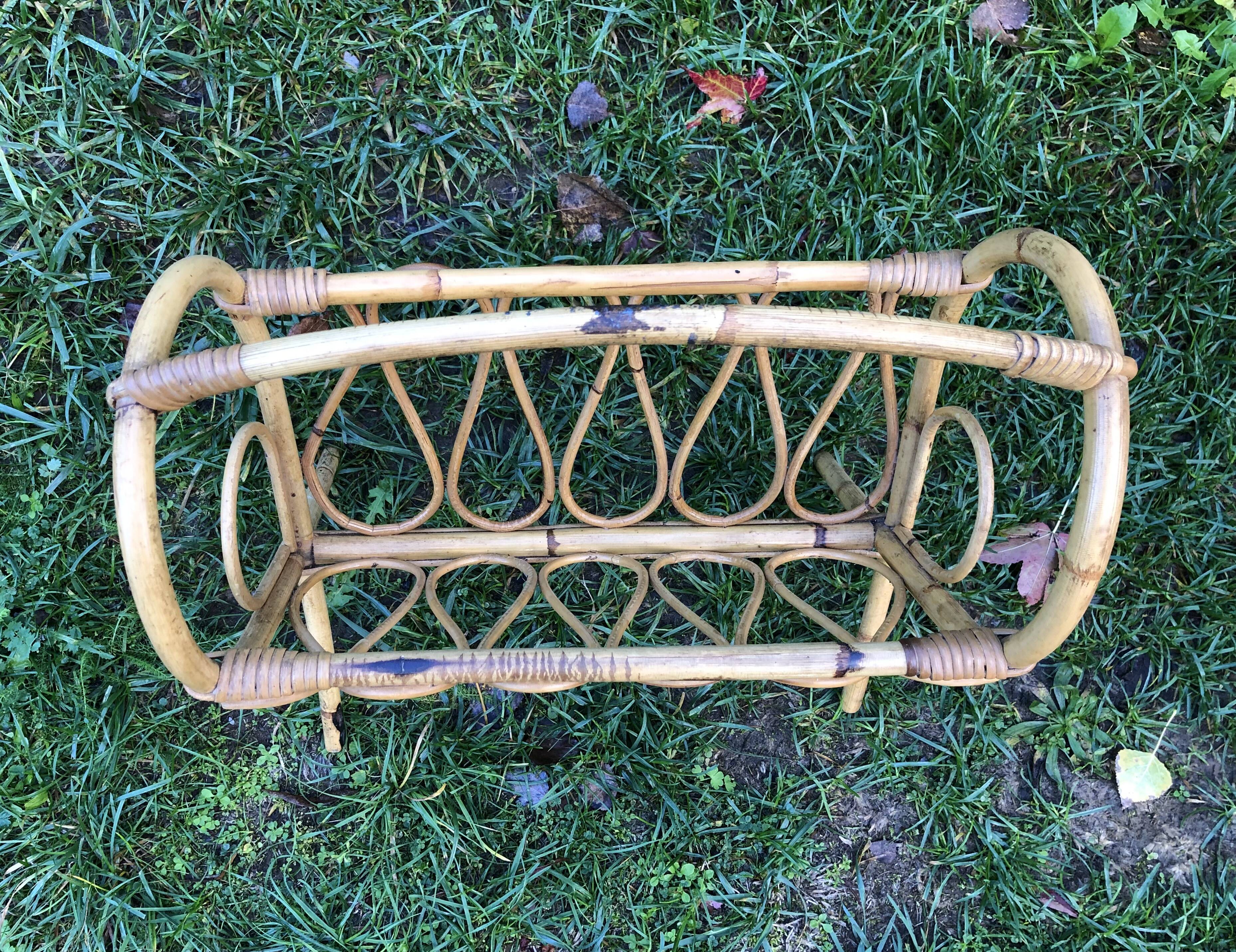 Rattan magazine holder