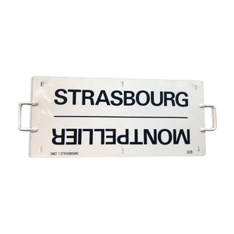 SNCF two-sided enamelled metal plate
