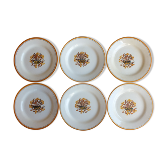 6 Flat plates Creil and Montereau Vintage Eye