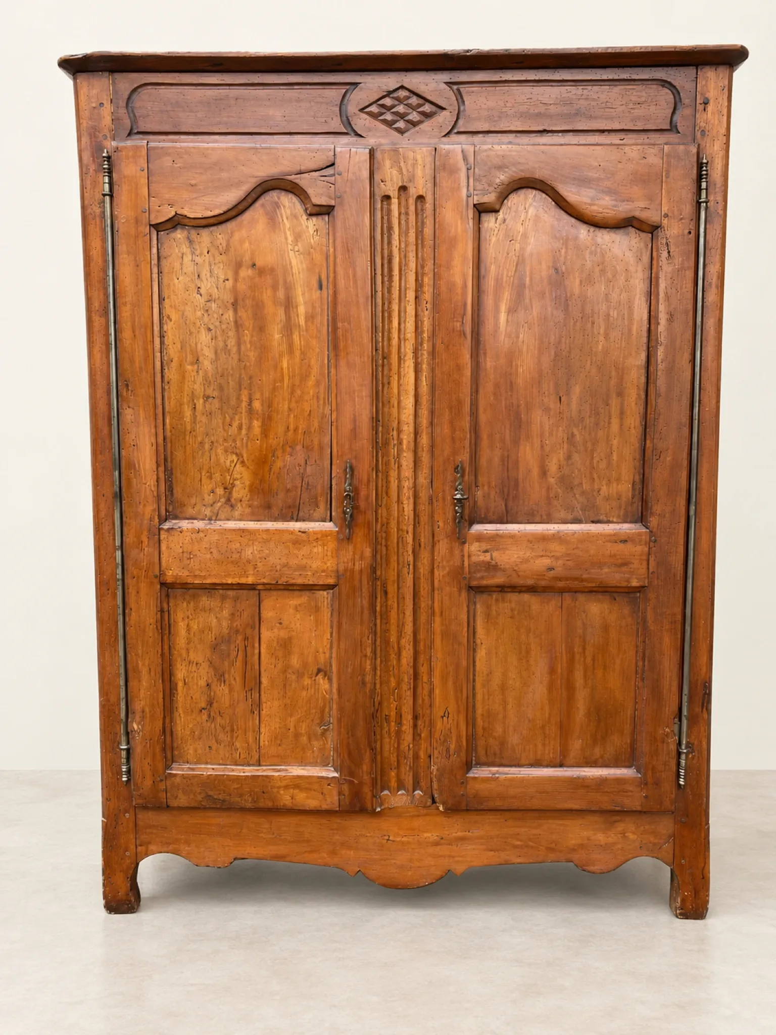 Antique two-door wardrobe, 18th century French country style.