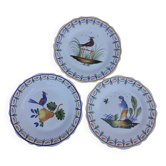 3 assiettes en faïence