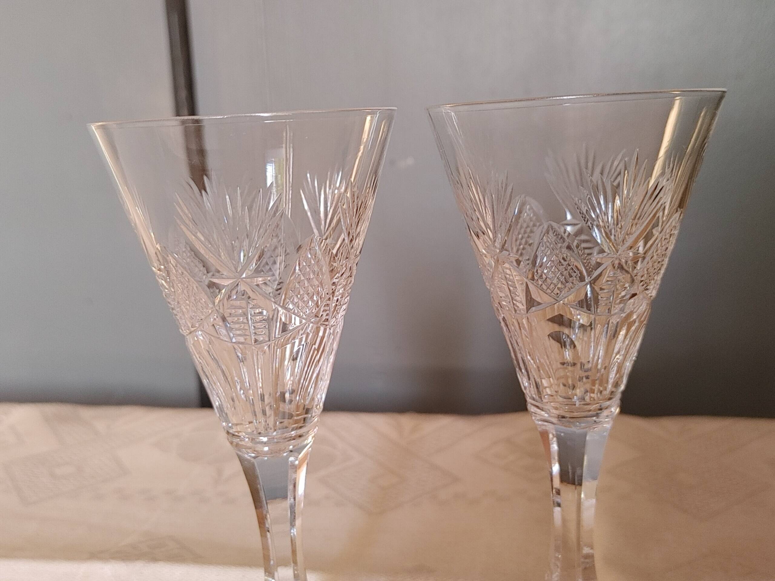 Saint louis 2 Port/white wine glasses Cut crystal
