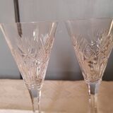 Saint louis 2 Port/white wine glasses Cut crystal