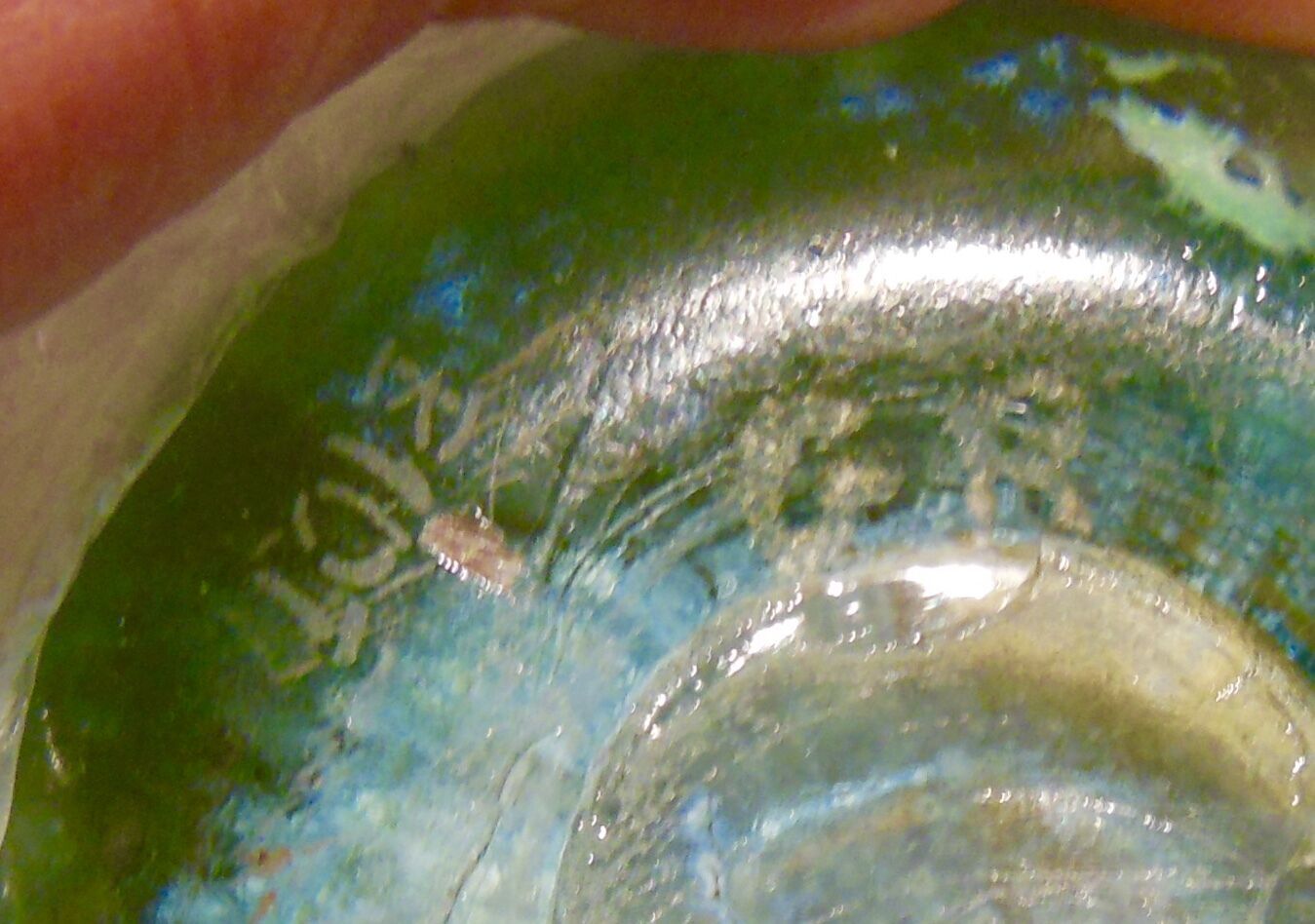 Glass paste vase 1970s abstract decor signed Biot monogram g r