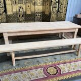 Table de ferme et ses deux bancs aéro gommé