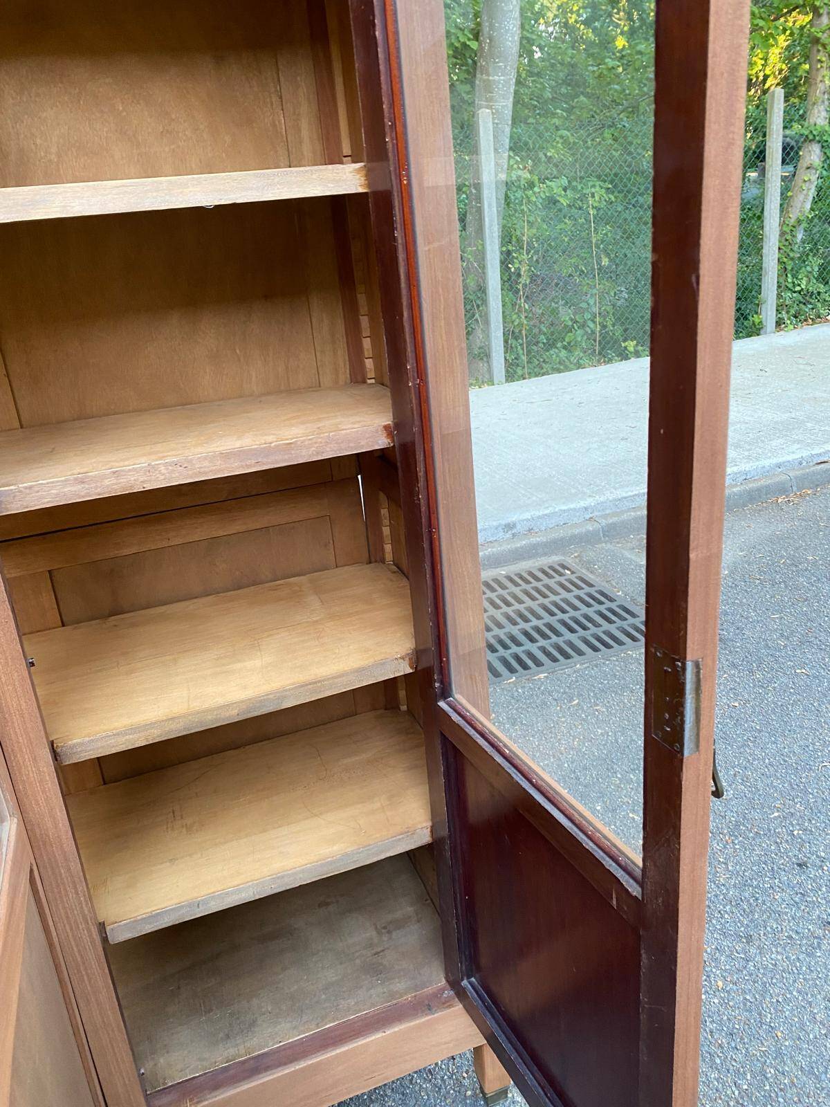 Large Art Deco Display Library stripped in solid mahogany 1930 200cm