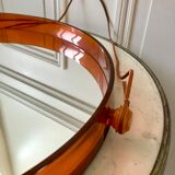 mirror cap brown orange design plexi and leather strap Made in France 1974