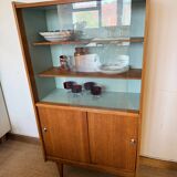 Vaisselier vitrine meuble de rangement vintage pieds compas