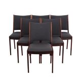 Ensemble de six chaises en palissandre, design danois, années 1960, designer : Johannes Andersen
