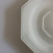 Set de 4 assiettes octogonales perles Creil & Montereau 19e