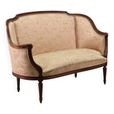 Canapé ancien de style néoclassique en noyer sculpté XIXe siècle