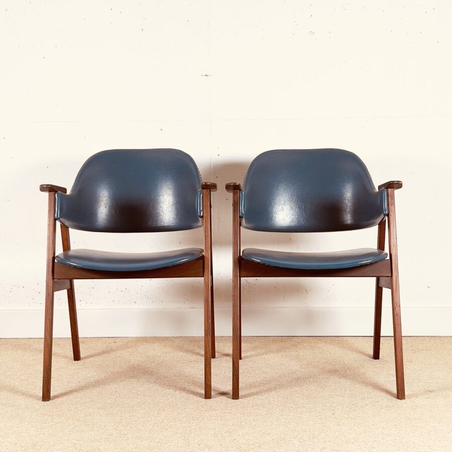 Pair of Danish armchairs with original vinyl