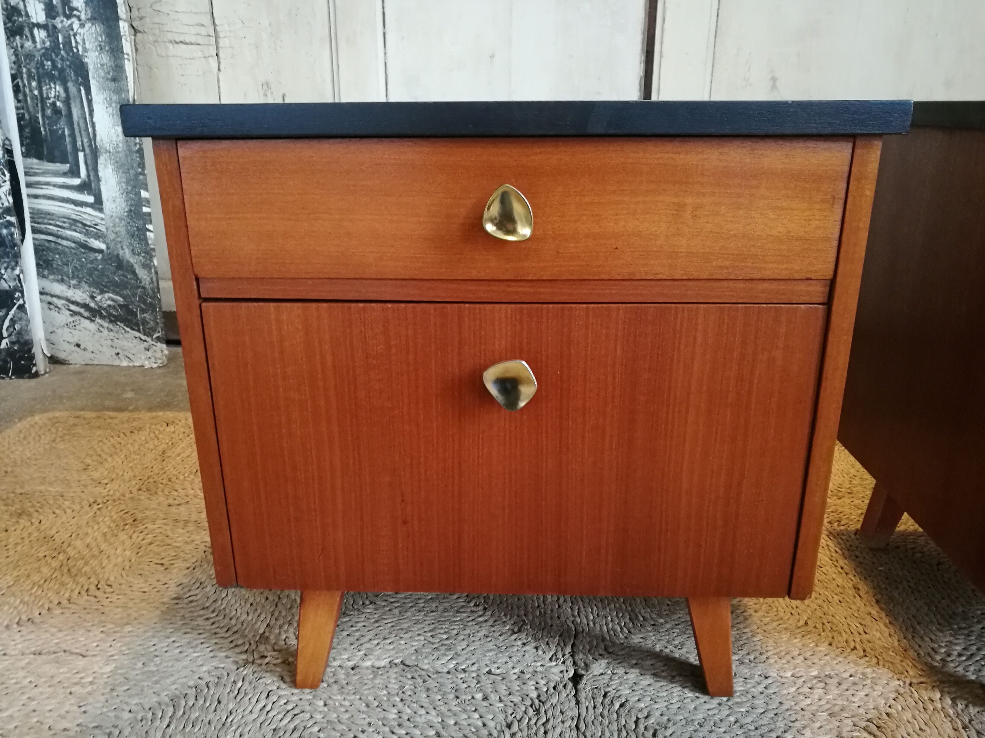 Pair of vintage bedsides