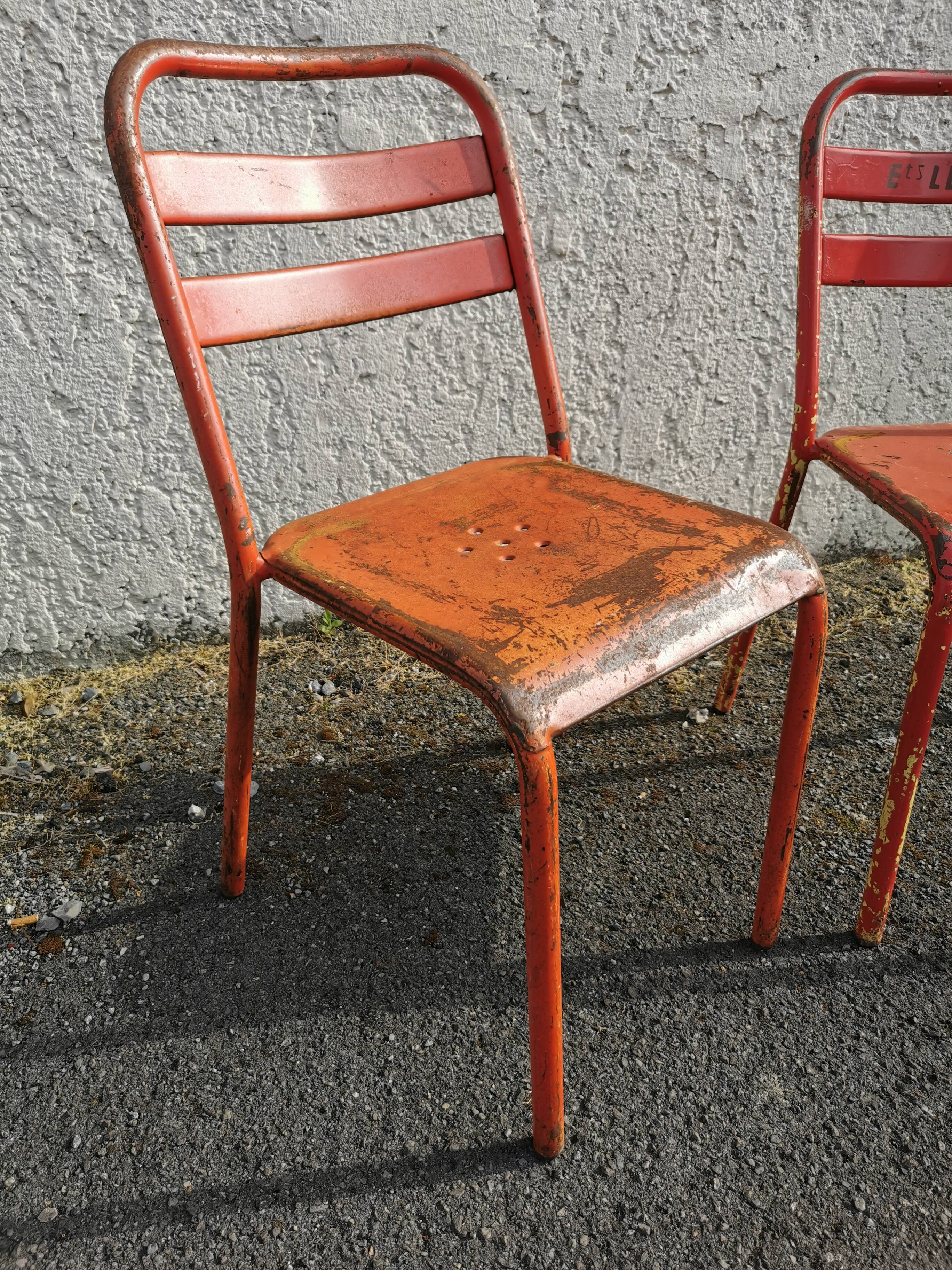 Pair of Tolix bistro chairs