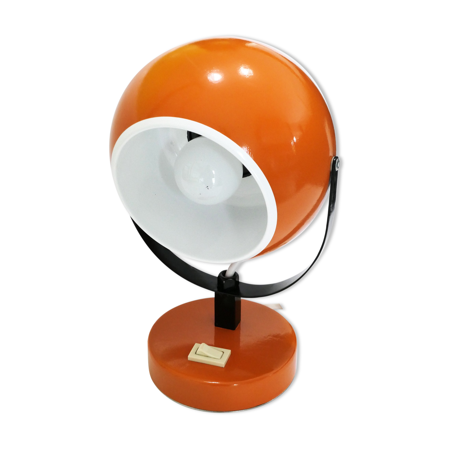 Lampe à poser eyeball spage age 1970's orange