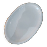 Oval porcelain plate white with gold edging