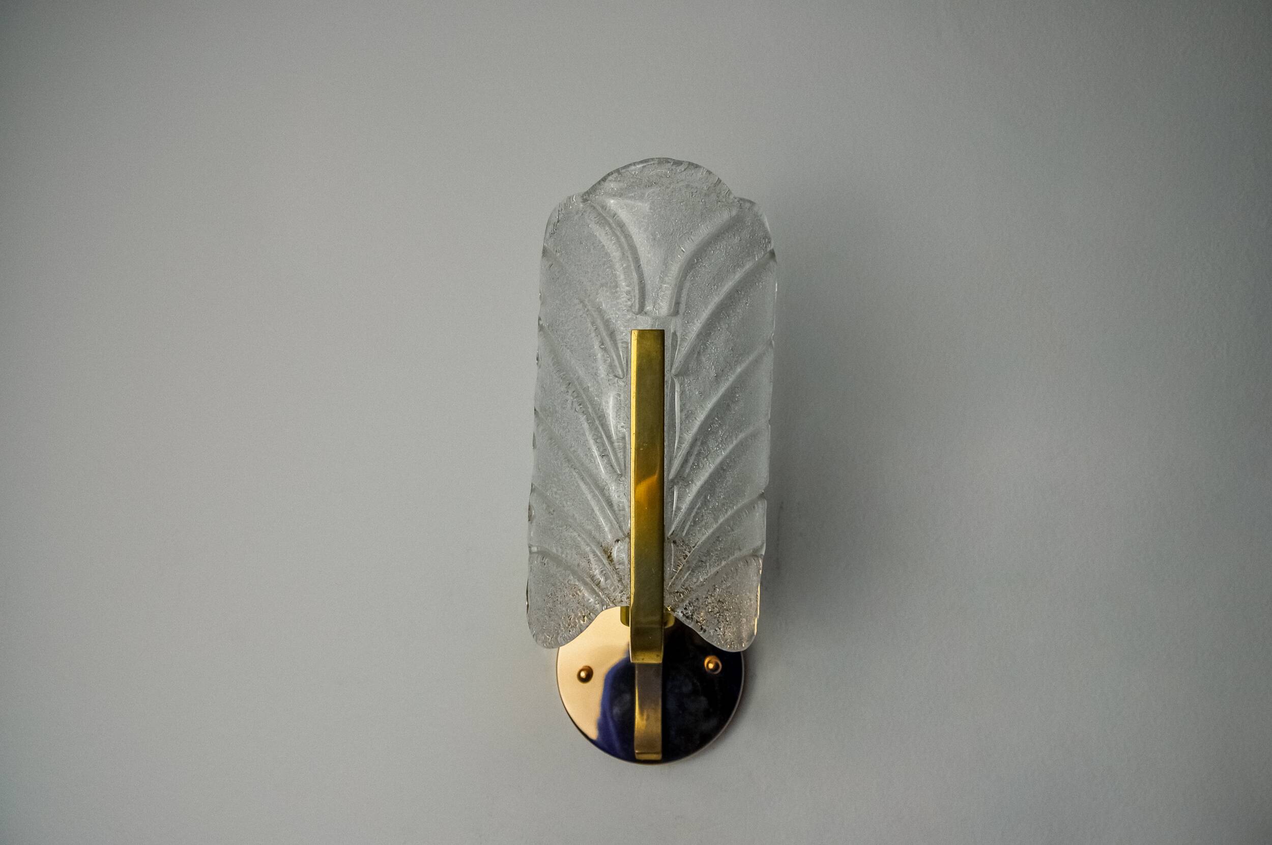 "Leaf" sconces by Carl Fagerlund, Murano glass, Germany, 1970