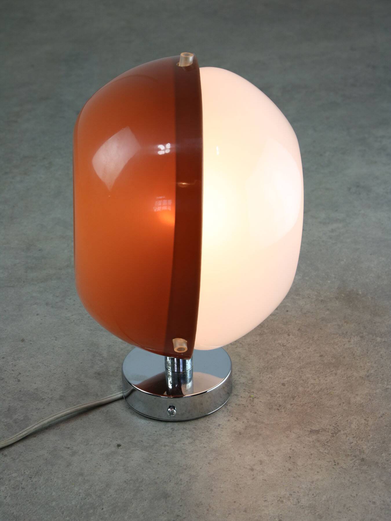 Space-age Italian Plexiglas Brown Wall Lamp, 70s